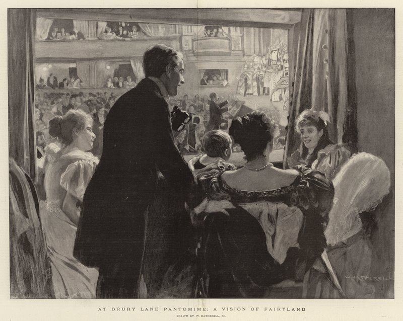 Na Drury Lane Pantomime, uma visão do mundo das fadas de William Hatherell
