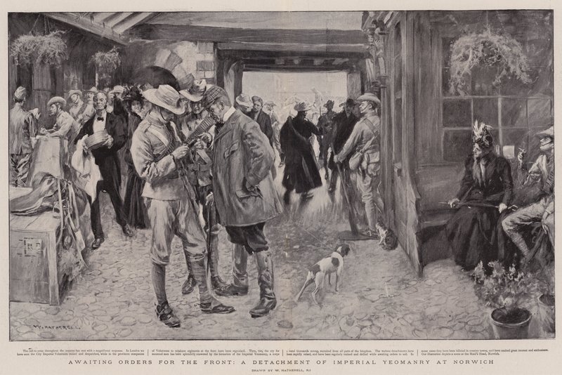 Aguardando ordens para a frente, um destacamento da Imperial Yeomanry em Norwich de William Hatherell