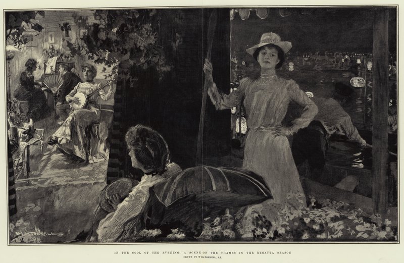 No Cool da noite, uma cena no Tamisa na temporada de regatas de William Hatherell