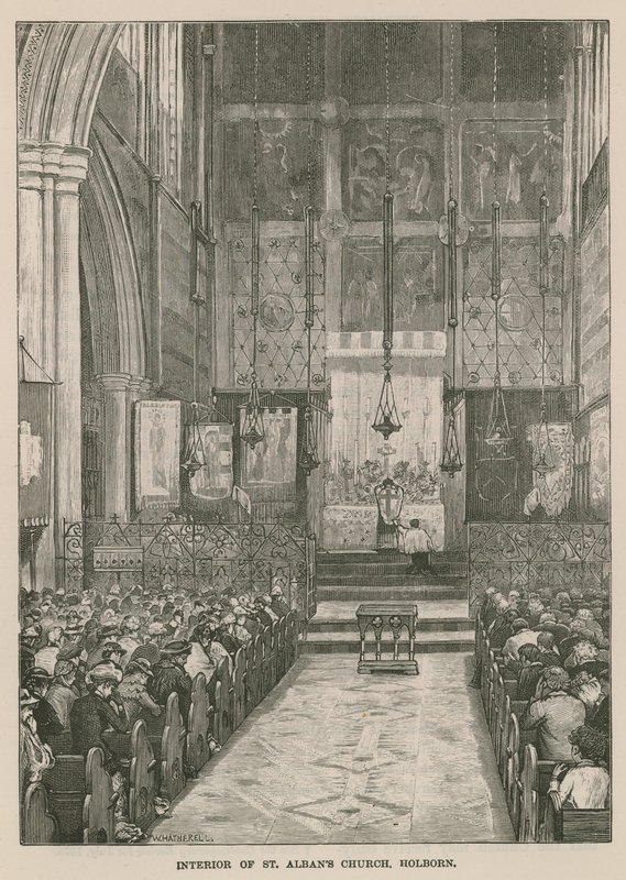 Interior da Igreja de St Alban, Holborn, Londres de William Hatherell