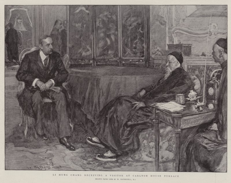 Li Hung Chang recebe um visitante no Carlton House Terrace de William Hatherell