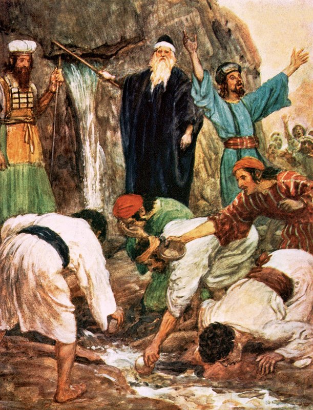 Moisés a bater na rocha de William Hatherell