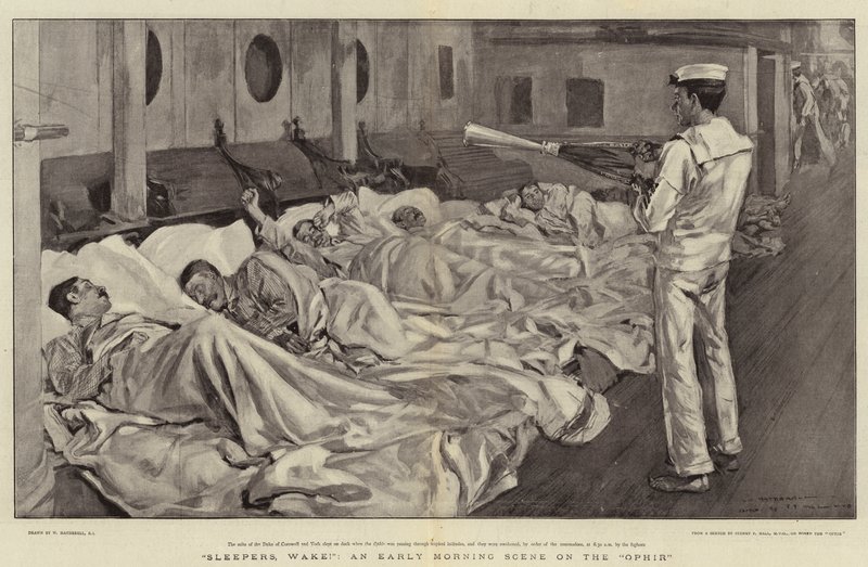 Sleepers, Wake !, uma cena de manhã cedo no Ofir de William Hatherell