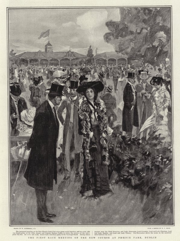 A primeira reunião de corrida no novo curso em Phoenix Park, Dublin de William Hatherell