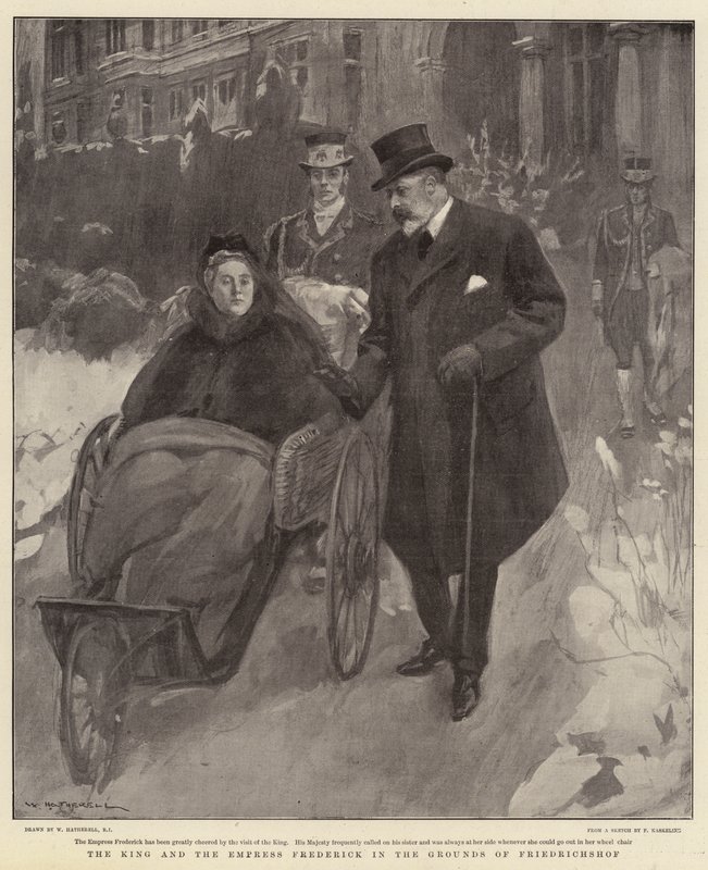 O rei e a imperatriz Frederico nos terrenos de Friedrichshof de William Hatherell