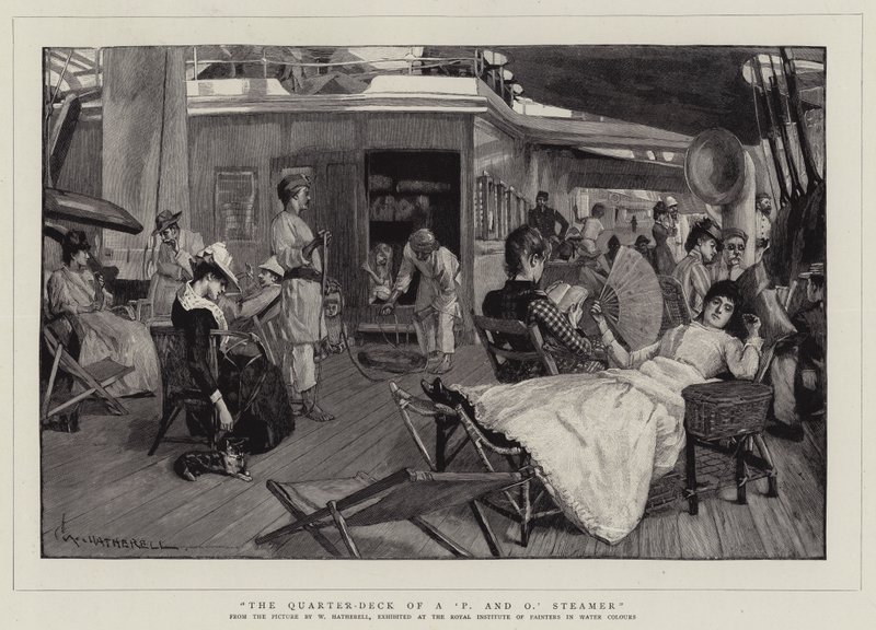 O Quarter-Deck de um &39;P e O&39; Steamer de William Hatherell