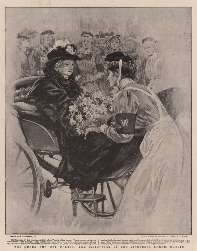 A Rainha e seus Enfermeiros, a Inspeção na Loja do Vice-rei, Dublin de William Hatherell