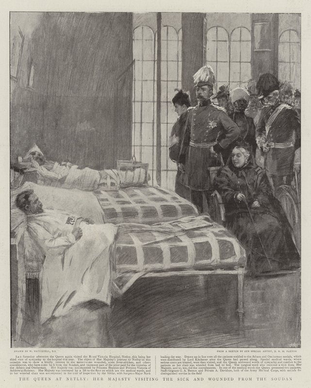 A Rainha em Netley, Sua Majestade visitando os Doentes e Feridos do Sudão de William Hatherell