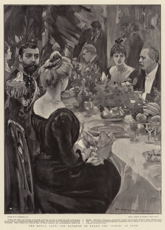 The Royal Tour, o banquete a bordo do Ophir em Suez de William Hatherell