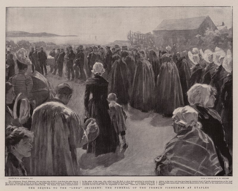 A continuação do incidente de Leda, o funeral do pescador francês em Etaples de William Hatherell
