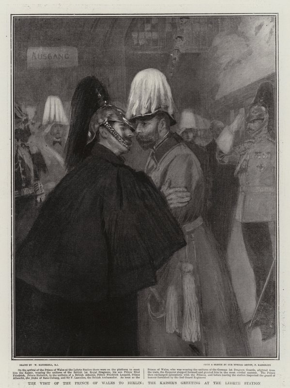 A Visita do Príncipe de Gales a Berlim, a Saudação do Kaiser na Estação Lehrte de William Hatherell