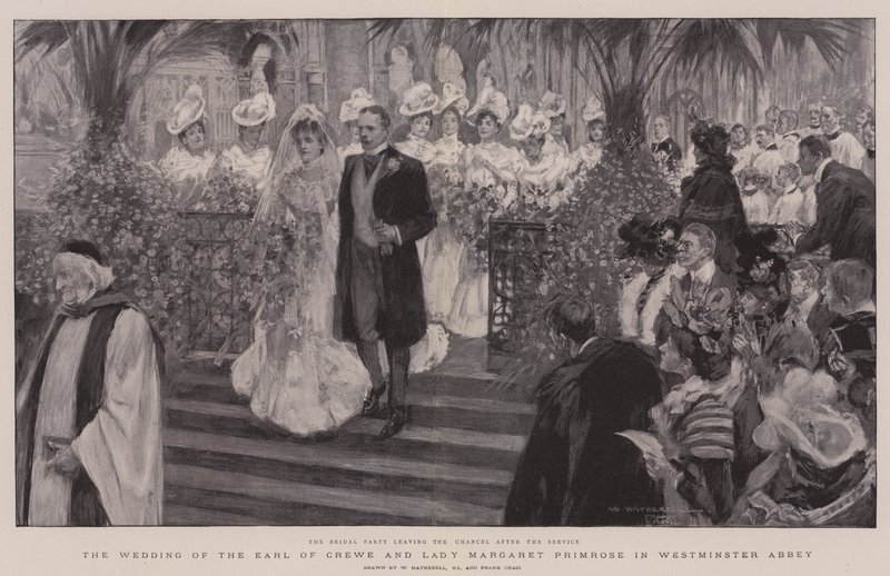 O casamento do Conde de Crewe e Lady Margaret Primrose na Abadia de Westminster de William Hatherell