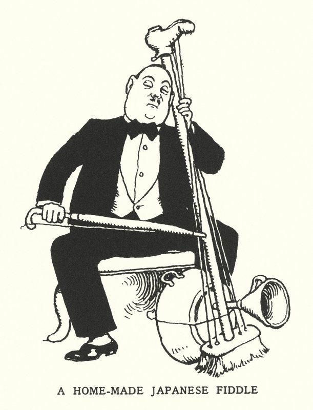 Um violino japonês feito em casa (litho) de William Heath Robinson