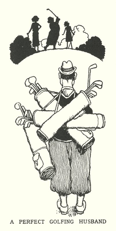 Um Marido de Golfe Perfeito (litho) de William Heath Robinson