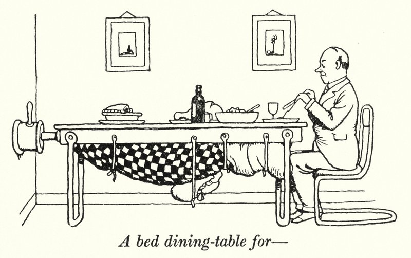Uma mesa de jantar para (litho) de William Heath Robinson