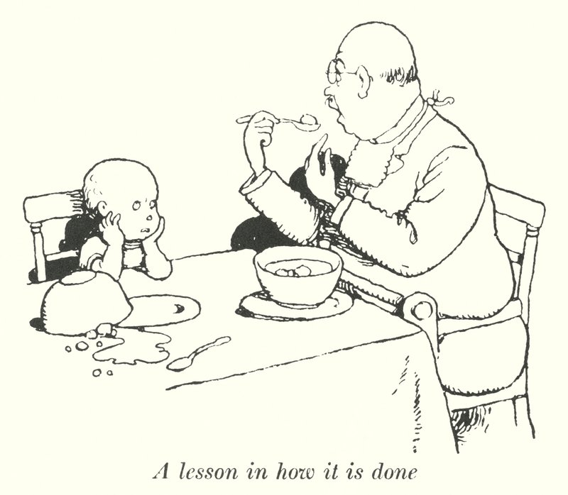 Uma lição de como se faz (litho) de William Heath Robinson