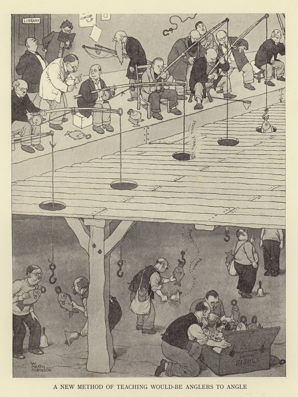 Um novo método de ensino poderia ser pescadores para ângulo de William Heath Robinson