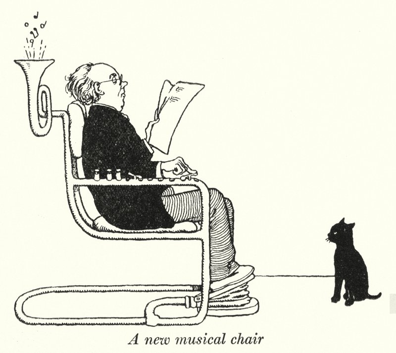 Uma nova cadeira musical (litho) de William Heath Robinson