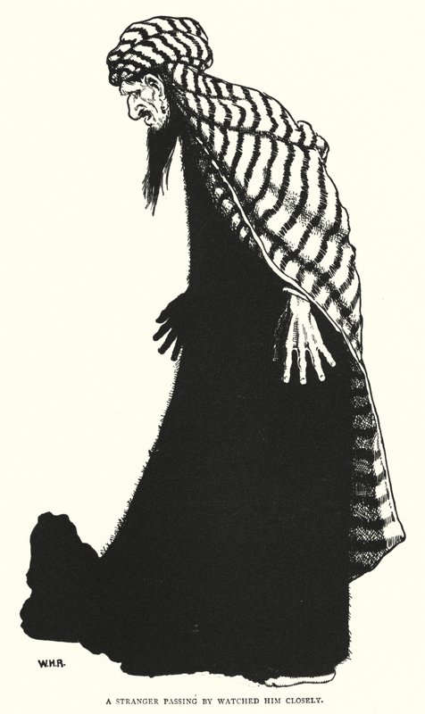 Um estranho que passava observava-o de perto (gravura) de William Heath Robinson