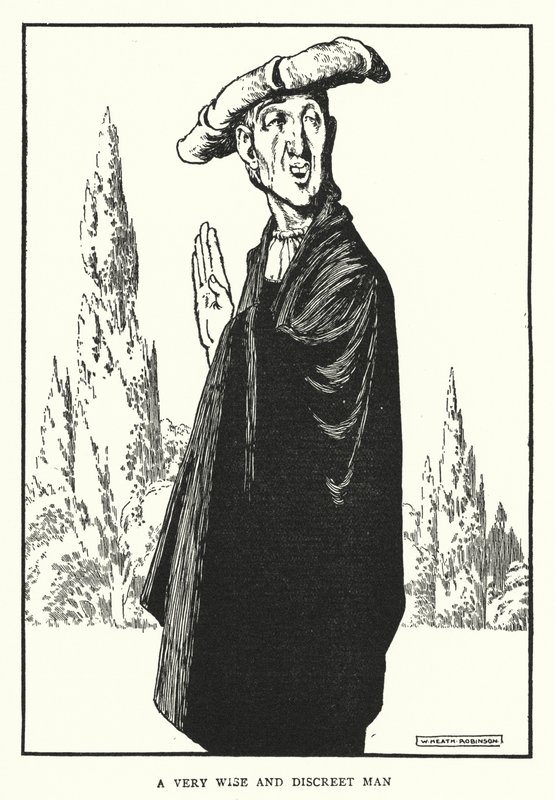 Um homem muito sábio e discreto (litho) de William Heath Robinson