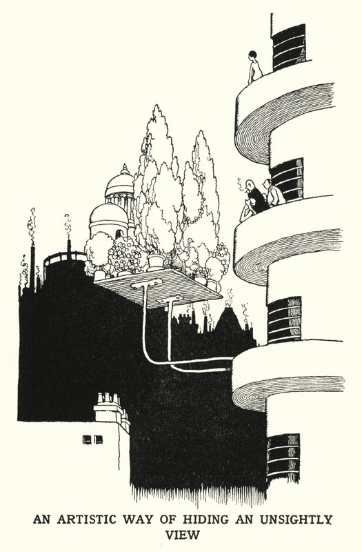 Uma Forma Artística de Esconder uma Vista Despercebida (litho) de William Heath Robinson