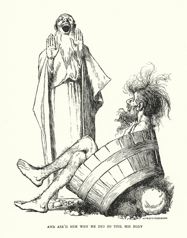 E perguntou-lhe porque é que ele o fez para trabalhar o seu corpo (litho) de William Heath Robinson
