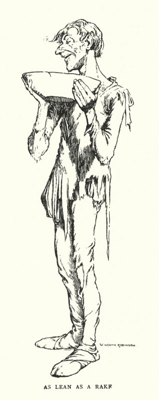 Tão magro como um ancinho (litho) de William Heath Robinson