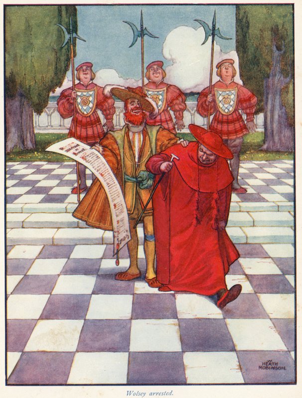 Cardeal Wolsey preso de William Heath Robinson