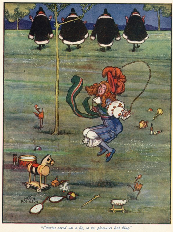 Charles não se importava com um figo, então seus prazeres tinham flertado de William Heath Robinson