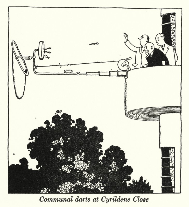 Dardos comunais em Cyrildene Close (litho) de William Heath Robinson