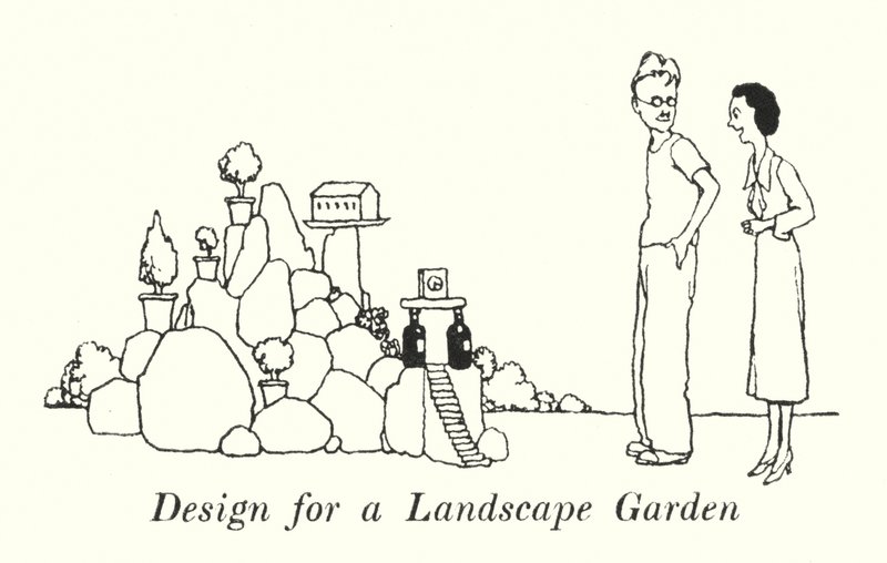 Design para um Jardim Paisagístico (litho) de William Heath Robinson