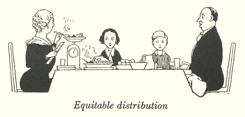 Distribuição equitativa (litho) de William Heath Robinson