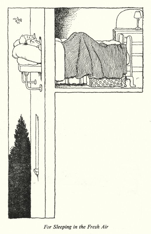 Para Dormir ao ar livre (litho) de William Heath Robinson