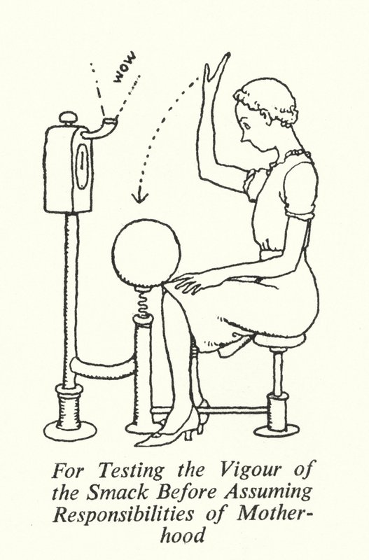 Para testar o vigor do Smack antes de assumir as responsabilidades da maternidade (litho) de William Heath Robinson