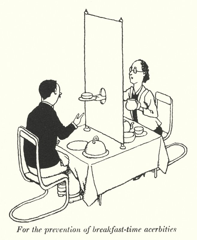 Para a prevenção de acerbidades no breakfast-time (litho) de William Heath Robinson