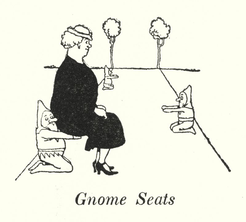 Assentos para Gnomos (litho) de William Heath Robinson