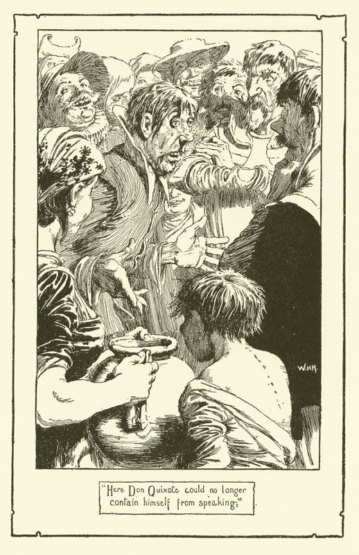 Ilustração para Dom Quixote (litho) de William Heath Robinson