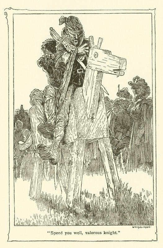 Ilustração para Dom Quixote (litho) de William Heath Robinson