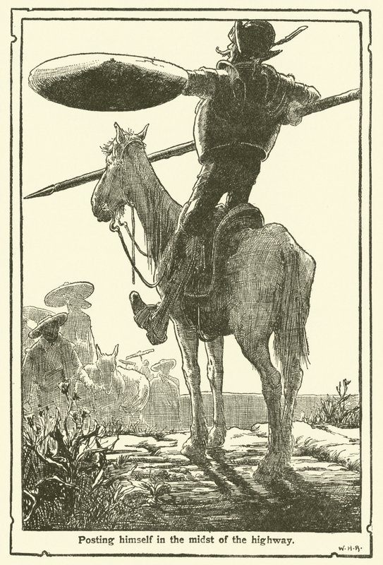Ilustração para Dom Quixote (litho) de William Heath Robinson