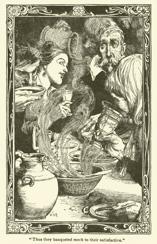 Ilustração para Dom Quixote (litho) de William Heath Robinson