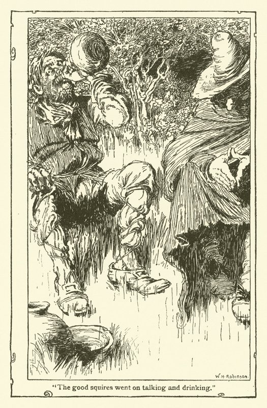 Ilustração para Dom Quixote (litho) de William Heath Robinson