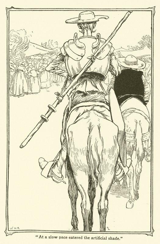 Ilustração para Dom Quixote (litho) de William Heath Robinson