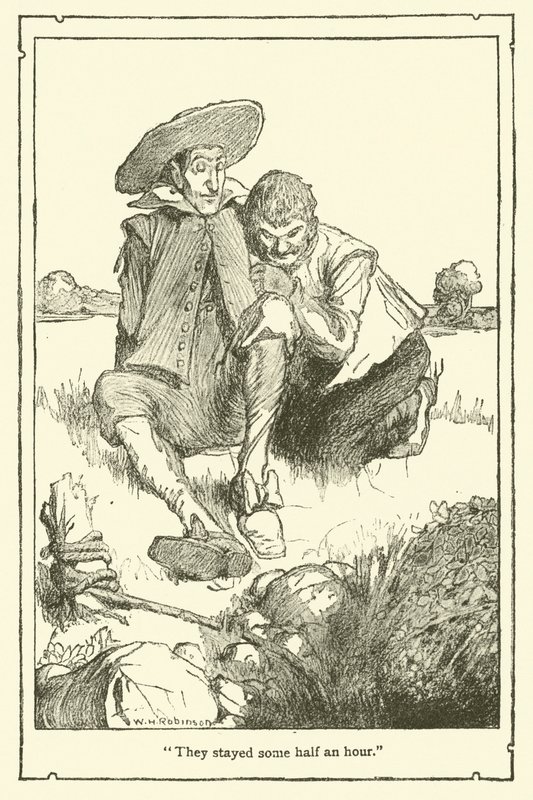 Ilustração para Dom Quixote (litho) de William Heath Robinson