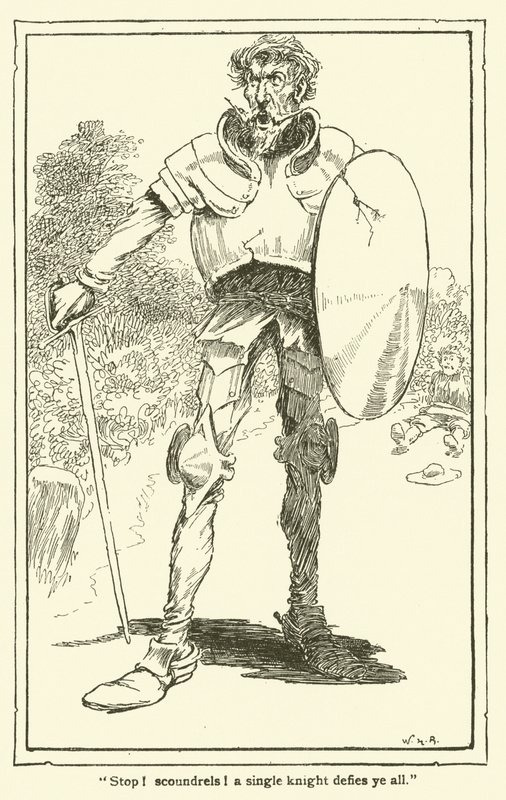 Ilustração para Dom Quixote (litho) de William Heath Robinson