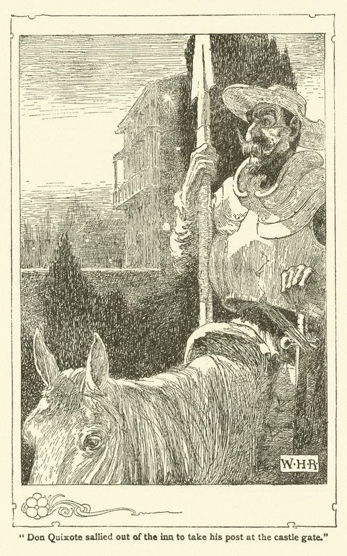 Ilustração para Dom Quixote (litho) de William Heath Robinson