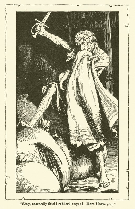 Ilustração para Dom Quixote (litho) de William Heath Robinson