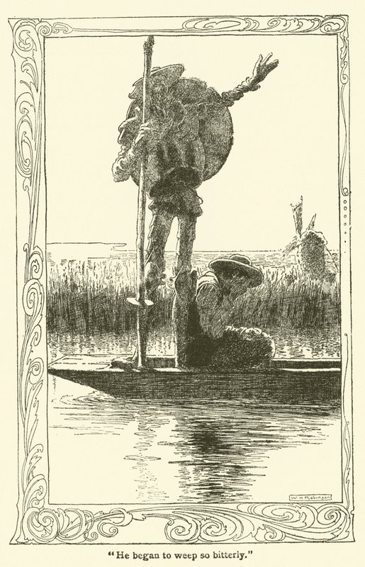 Ilustração para Dom Quixote (litho) de William Heath Robinson