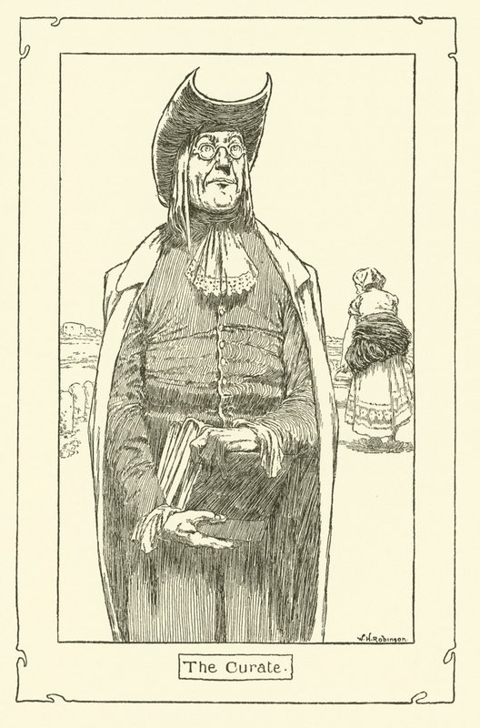 Ilustração para Dom Quixote (litho) de William Heath Robinson