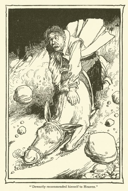 Ilustração para Dom Quixote (litho) de William Heath Robinson