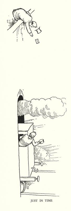 Ilustração para a Ribaldry Ferroviária de W Heath Robinson (litho) de William Heath Robinson